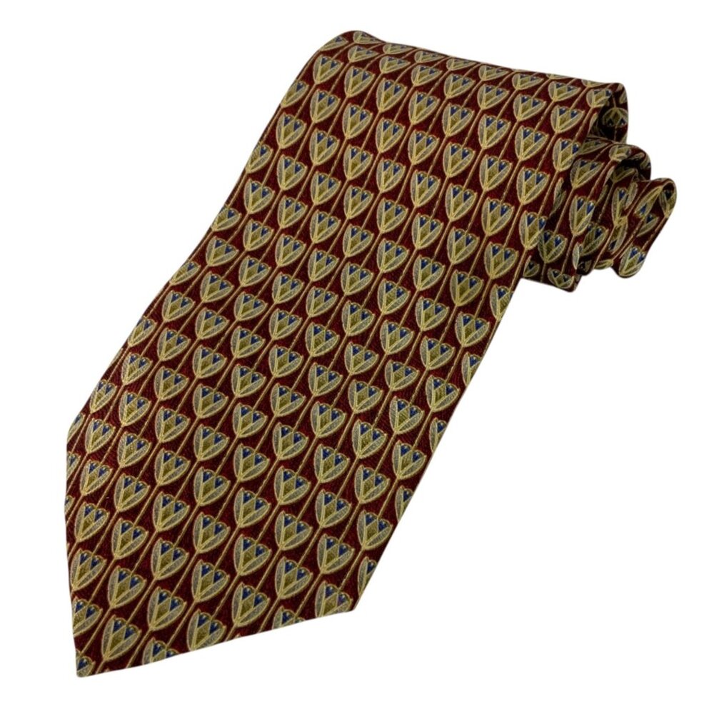 The Metropolitan Museum Of Art MOMA Silk Necktie Red Gold Blue Abstract Pattern